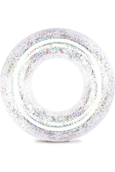 DOMEET Inflatable Swim Ring Sliver Sequins Circle Shaped Summer Swimming Pool Float Ring Durable Inflatable