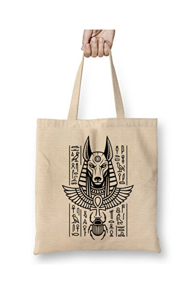 Toyaso Ancient Egypt Ancient Egypt Anubis White Tote Bag Long Handle Shopping Bag Beach Bag