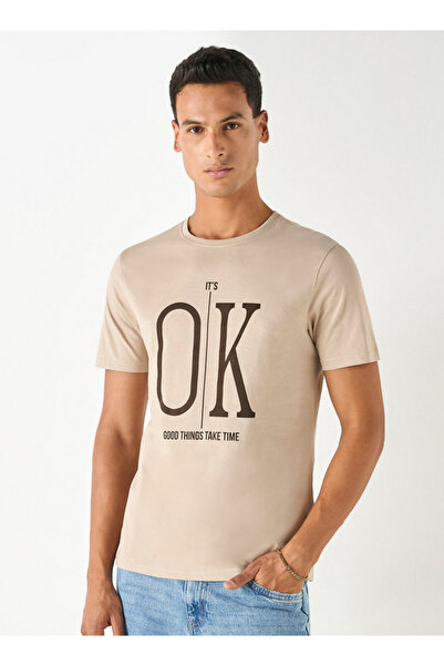 FAV Typographic Print T-shirt with Crew Neck and Short Sleeves