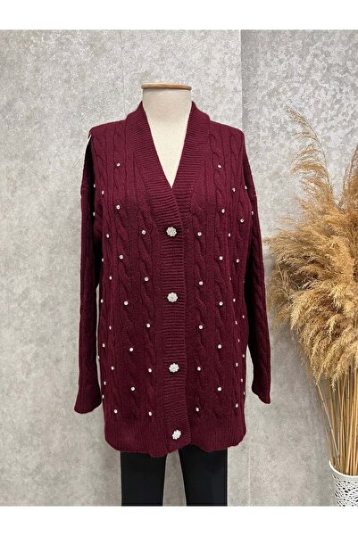 Turtaş 26K8220 HIRKA UZUN DÜĞMELİ VE ÖNÜ TAŞLI BORDO