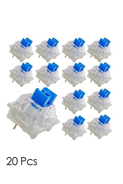 Bukela 20 Pcs Blue 3-Pin Keyboard Switches (Gateron/Cherry MX Compatible)