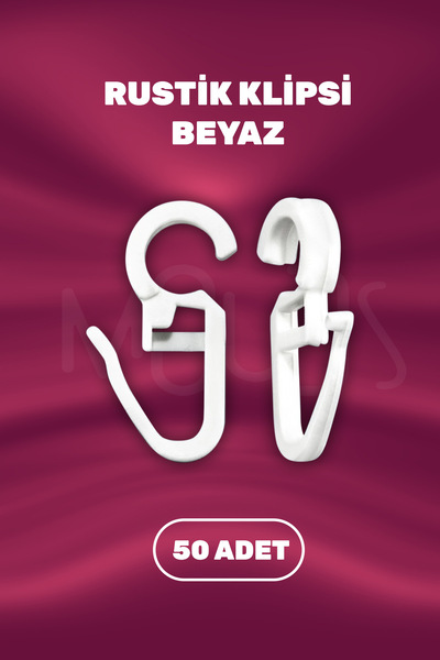 Moud's Рустикальні затискачі для штор, білий колір, 50 штук