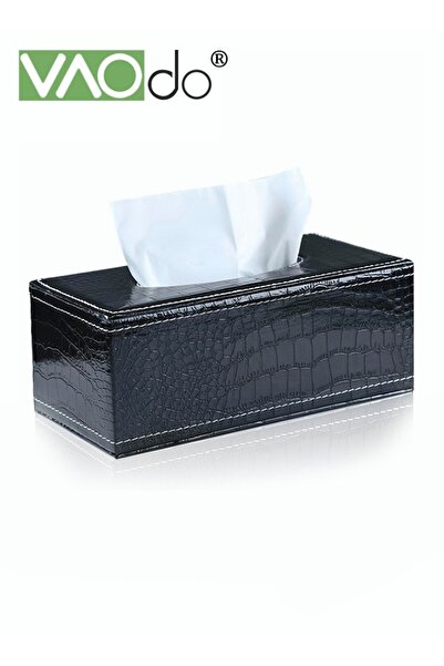 VAODO غطاء حامل علبة المناديل، حامل علبة مناديل مستطيل أنيق من جلد البولي يور...