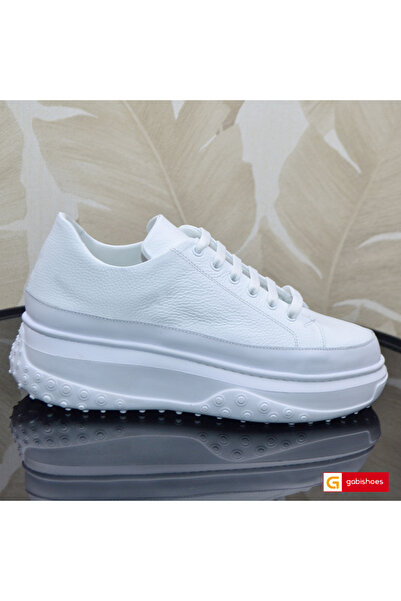 PERLLA White Natural Leather Sports Shoes Sandra 1509-3