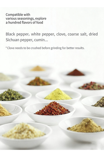 X SPRING Electric Pepper Grinder - Adjustable Coarseness Ceramic Grinder with Built-in LED Light