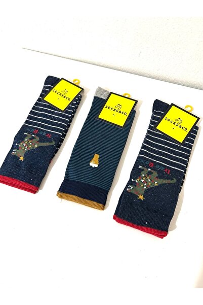Clothes Box Cotton Long Men's Socks 3 Pack
