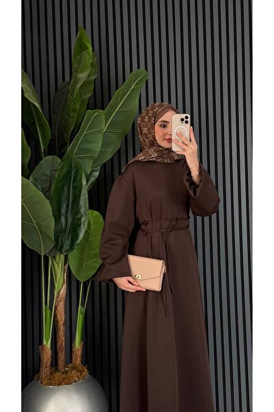 Molly Nelly Γυναικείο μακρύ φόρεμα με δαντέλα μπροστά και λεπτομέρεια με κορδόνια