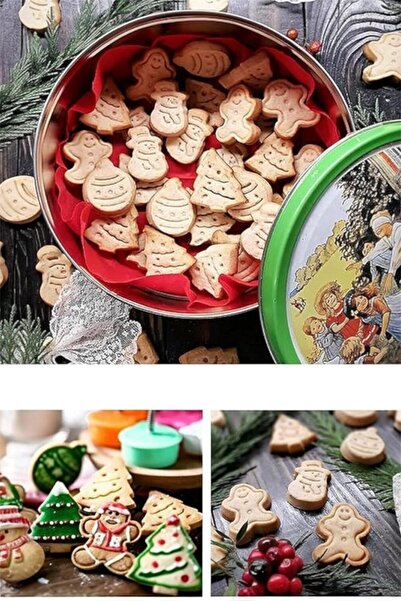 Bayev 4-Piece Christmas Cookie Mold 3133 Assorted Colors - Pine Tree Gingerbread Man Snowman Press Dough Cutter