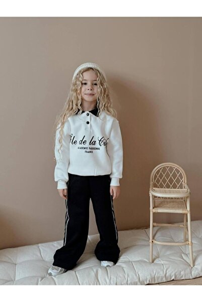 RAPAPA Κοριτσίστικο φούτερ με επένδυση fleece κλωστές και φαρδύ κοστούμι αθλητικής φόρμας 5039B