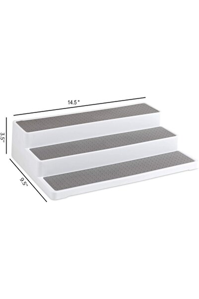 Generic 3-Layer Spice Rack White 15.5x3.5x9.5inch