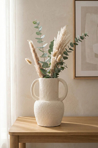 Koza Home مزهرية سيراميك بيضاء من سافيا 10135