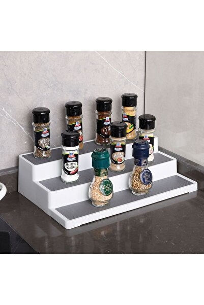Generic 3-Layer Spice Rack White 15.5x3.5x9.5inch