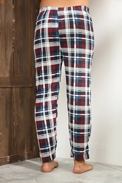 Serena Men's multicolor pajama pants with checkered pattern - loose fit - big size
