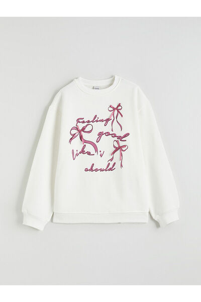 LC Waikiki Суитшърт за момичета с принт на лък от новата колекция на Peak