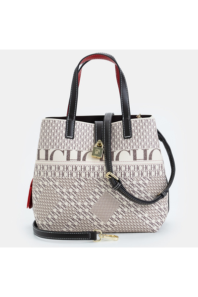 Ch حقيبة تسوق فاخرة جديدة من chch، حقيبة تسوق كبيرة الحجم، منقوشة بحروف بارزة