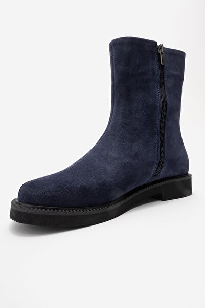 LuviShoes LUCANO Синій замшевий жіночий черевик із натуральної шкіри