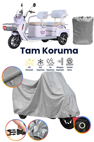 dokaca غطاء دراجة نارية كهربائية مزدوج المقعد لشخصين متوافق مع القفل الرمادي،...