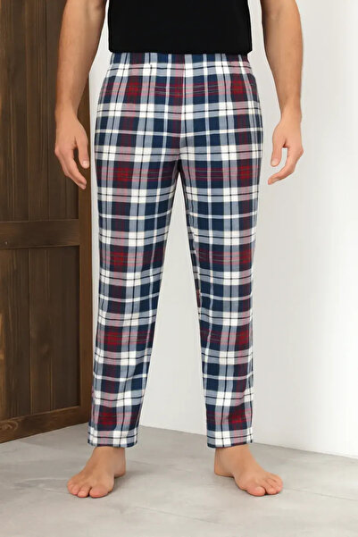 Serena Men's multicolor pajama pants with checkered pattern - loose fit - big size