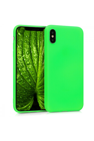 KWmobile Case for Apple iPhone X / iPhone XS, Silicone, Green, 43940.44
