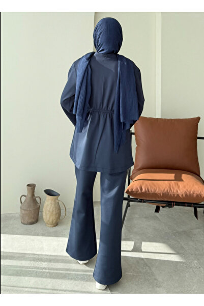 Molly Nelly Women's Elastic Waist Skuba Kimono Pants Set