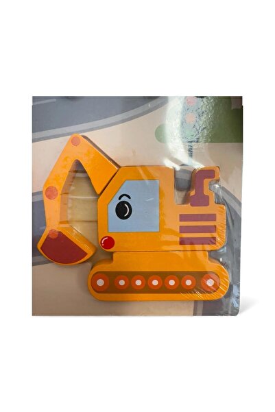 OEM Set of 2 Wooden Baby Puzzles – 4 Images × 3 Pieces Each – Emergency Vehicles + Wild Animals