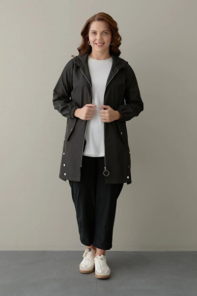 FATMA DANIŞMAN Bondit Fabric Short Trench