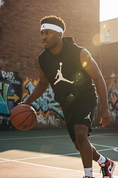 Nike Αθλητική Κορδέλα Κεφαλής Jordan Dri-Fit Unisex J.101.1611.101.OS-Λευκό/Μ...