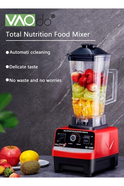 VAODO 4500W Blender Professional High Speed Countertop Blender with Durable Stainless Steel Blades BPA Fre
