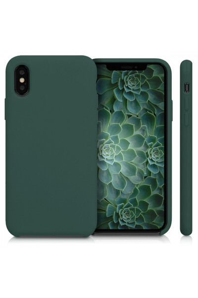 KWmobile Case for Apple iPhone X / iPhone XS, Silicone, Green, 46313.169