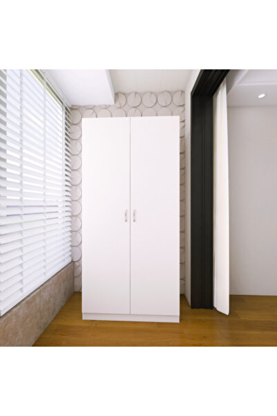 OEMN Niro Wardrobe with Clothes Rail 200x60x50 cm, White, 18 mm Chipboard