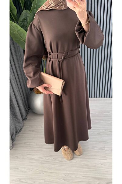 Molly Nelly Γυναικείο μακρύ φόρεμα με δαντέλα μπροστά και λεπτομέρεια με κορδόνια