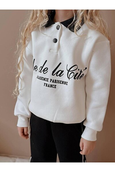 RAPAPA Κοριτσίστικο φούτερ με επένδυση fleece κλωστές και φαρδύ κοστούμι αθλητικής φόρμας 5039B