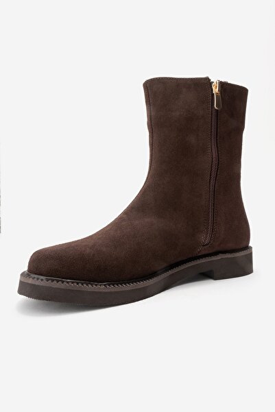 LuviShoes Lucano Brown Suede Genuine Leather Women's Boots