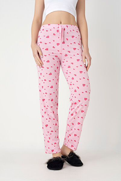 DONEX Βαμβακερή λεπτή αναπνεύσιμη υφασμάτινη κορδέλα μέσης λεπτομέρεια εμπριμέ χωρίς τσέπες Γυναικείες πιτζάμες κάτω