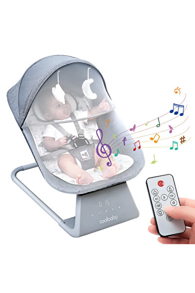 BYBEO أرجوحة أطفال مع طاولة طعام، كرسي هزاز محمول للأطفال، كرسي هزاز كهربائي