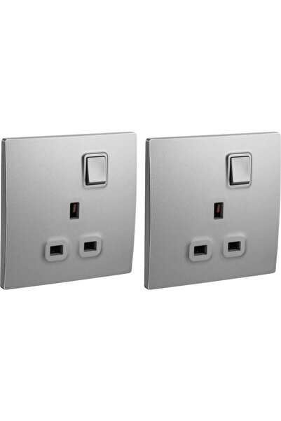 Raco Legrand Mallia Senses Switched Socket Outlet 13A Pack of 2 - Dark Silver