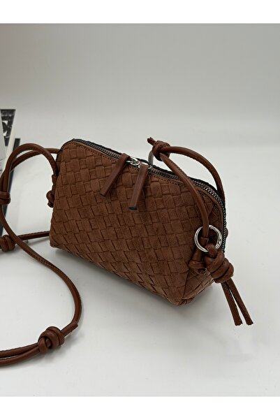 DMG Collection Geantă de umăr pentru femei din piele intoarsa vintage cu mode...