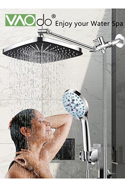 VAODO رأس دش مطري عالي الضغط مقاس 12 بوصة مع 5 أوضاع رش محمولة باليد مع مجموع...