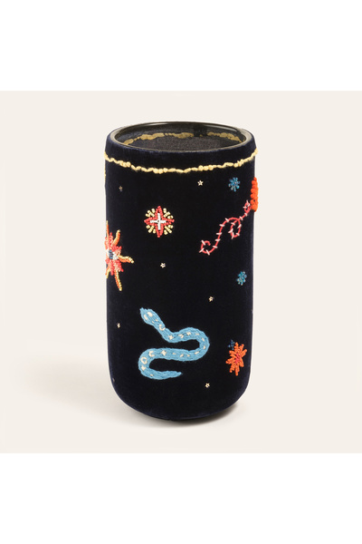 Zsa Zsa Zsu Aravalı El İşi Vazo 13x13x25 Cm Lacivert