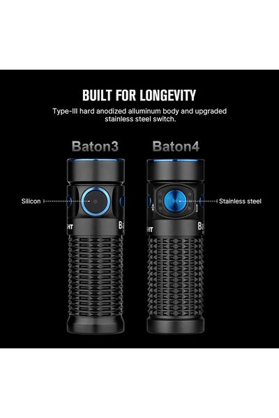 OLİGHT Baton4 1300 Lumens Compact Rechargeable Pocket Flashlight (Black)
