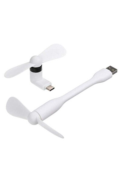 Generic مروحة USB صغيرة محمولة من قطعتين باللونين الأبيض/الأسود