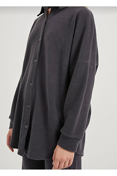 DESTİNA Women's Oversize Fit Selanik Fabric Shirt Pants Top Quality Bottom Top Double Set