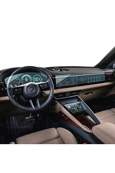 ael-tech واقي شاشة نانو 9H لسيارة بورش ماكان، متوافق مع العدادات الرقمية والشاشة الإلكترونية ونظام التوجيه وناقل الحركة