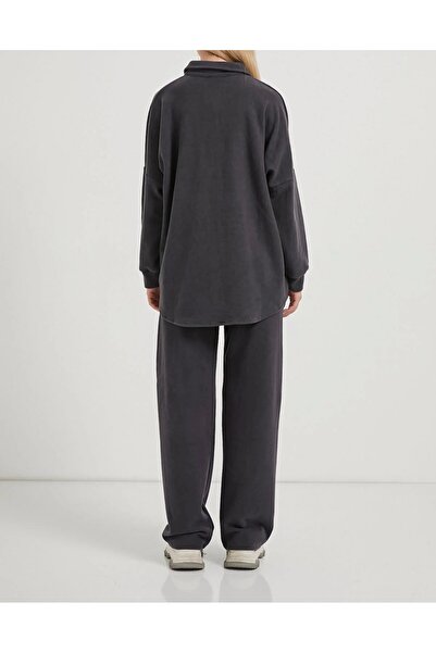 DESTİNA Women's Oversize Fit Selanik Fabric Shirt Pants Top Quality Bottom Top Double Set