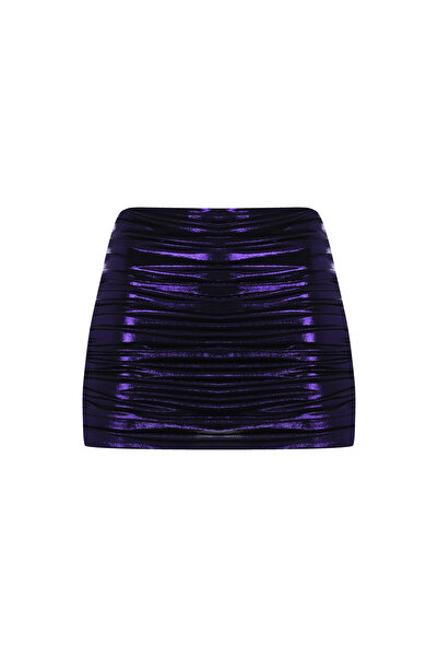 Khela The Label AFTER PARTY METALLIC SKIRT IN PURPLE