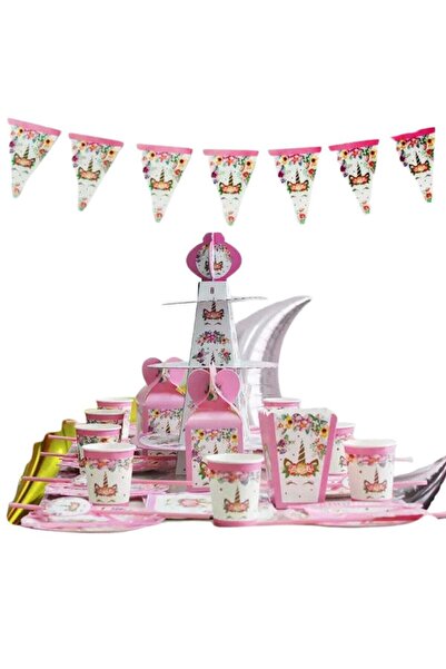 Remy Belle مجموعة أدوات مائدة للحفلات ذات طابع يونيكورن، 180 قطعة