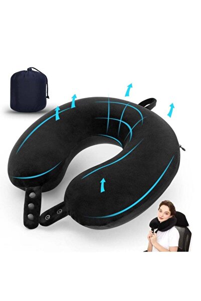 COOYA Memory Foam U Shape Travel Neck Pillow for Head Support Soft Adjustable Pillow 30x30x8cm