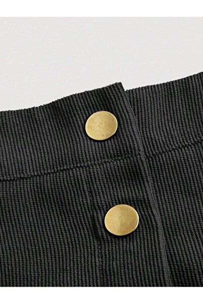 StreetWear Outlet Women's Velvet Mini Skirt with Front Button Closure