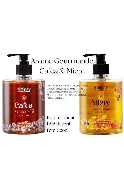 KLINTENSIV Aromatic Liquid Soap Set – Coffee 500 ml & Honey 500 ml – Arome Gourmande