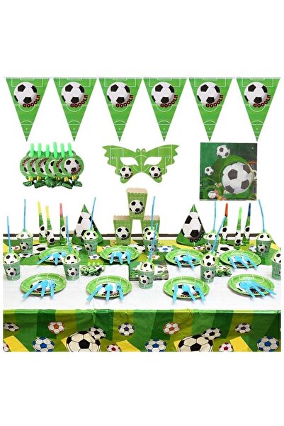 Remy Belle مجموعة أدوات مائدة حفلات للاستخدام مرة واحدة بطابع كرة القدم، مكونة من 180 قطعة للأولاد